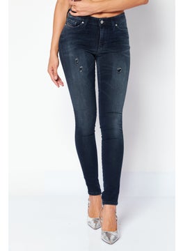 Buy Women Skinzee-Ne Super Skinny Distressed Jeans, Navy in UAE