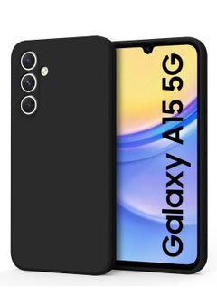 اشتري Stylish TPU Silicone Back Cover Case for Samsung Galaxy A15 – Slim Fit Design, Smooth and Soft – Black في السعودية