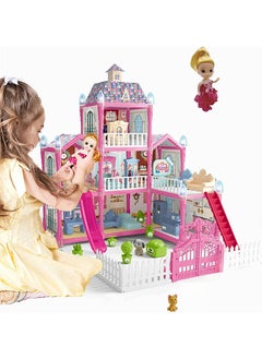 اشتري Doll House,Dream House for Girls Pretend Toys-3 Story 8 Rooms Dollhouse,Toddler Playhouse DIY Building Kids Gift for for 3-10 Year Old Girls في السعودية