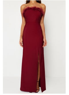 اشتري Burgundy Bodyconed Woven Evening Evening Dress TPRSS22AE0095 في مصر