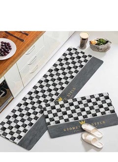 Buy Non-slip kitchen Mat Set of 2 Piece 80x50 cm and 120x50 cm in Saudi Arabia