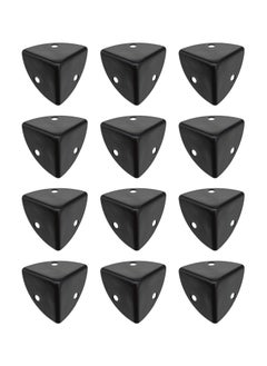 Buy 12pcs Black Corner Brace Decorative Protectors Wrap Angle Edge Guard Cover Brackets 25mm for  Metal Shelf Edge Protector Box Corner Protectors Decorative Angle Corner Guards in Saudi Arabia