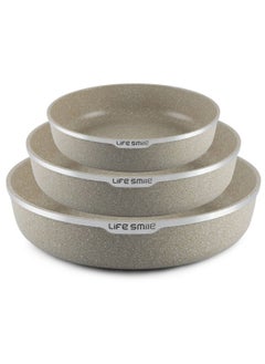 Buy 3PCS Granite Coating Non-Stick Round Cake and Cooking Pan Set SIZE: 28CM, 32CM, 36CM in UAE