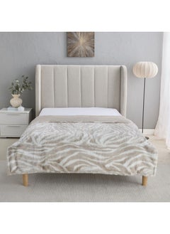 Buy Rayne Printed Rabbit Fur Double Layer Twin Blanket 150 x 220 cm in UAE