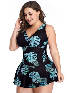 Buy Plus Size Swimsuit Women's Conservative Belly Cover Slim Separate Swimsuit Bikini Blue in UAE