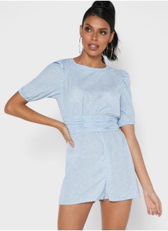 Buy Puff Sleeve Tie Back Playsuit in Saudi Arabia