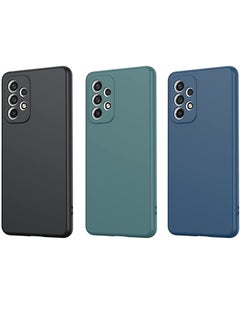 Buy Samsung Galaxy A73 5G 3-Pack Matte Silicone Case Cover - Slim, Colorful, Good Grip (Black, Blue, Green) in UAE