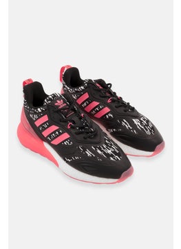 اشتري Men Zx 2k Boost Lace Up Training Shoes, Black/Pink في السعودية