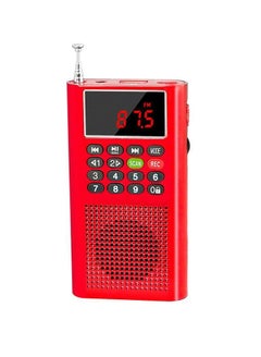 Buy Mini Music Box Mp3 Player With Speaker FM Radio Red in Saudi Arabia