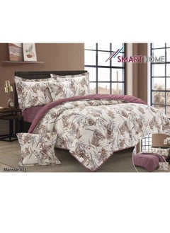 Buy 100% Microfiber Single Bed Mattress, Geometric Design Bed Cover, Reversible, Set of 4, Size 230X170cm in Saudi Arabia