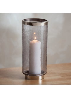 Buy Tagus Glass Hurricane Candleholder with Nickel Steel Ring 13 x 30 x 13 cm in UAE