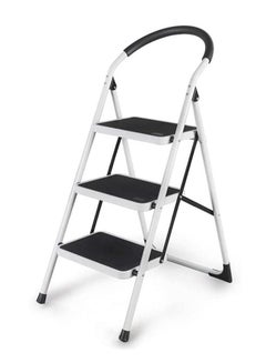اشتري Power Industrial Home Ladder Folding Domestic Stepladder Safety Multi-function Household 3 Steps White في الامارات