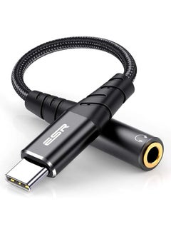 اشتري ESR USB Type C to 3.5 mm Female Headphone Jack Adapter USB-C to Aux Audio Dongle Cable Compatible with Galaxy iPad Black في الامارات