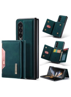 Buy Wallet Case for Samsung Galaxy Z Fold 4, DG.MING Premium Leather Phone Case Back Cover Magnetic Detachable with Trifold Wallet Card Holder Pocket (Green) in Egypt