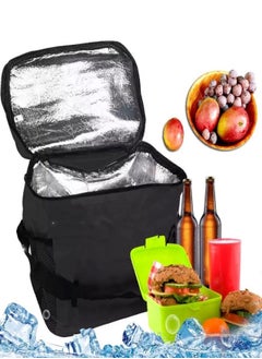 Buy Waterproof Insulated Lunch Bag Black 35*18*36centimeter in Saudi Arabia