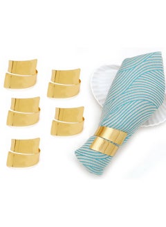 Buy Set of 6 Gold Metal Napkin Ring Holder in Saudi Arabia