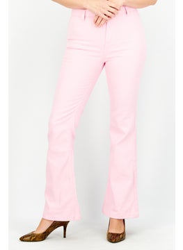 اشتري Women Wide Leg Plain Denim Jeans, Pink في السعودية