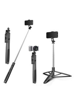 Buy Selfie Stick Tripod with Remote 62inch Extendable Mobile Selfie Stick With tripod Stand For Camera Portable Tripod For Android Phone Selfie Vlogging Video Recording Live Streaming in UAE