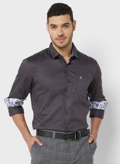 Buy Men Grey Relaxed Pure Cotton Casual Sustainable Shirt in UAE