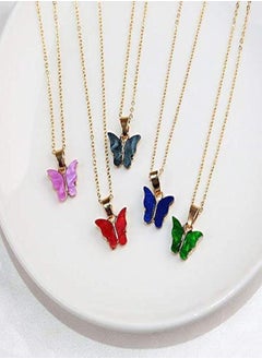 Buy Butterfly Chain Necklace Cute Jewelry (assorted color) in Egypt