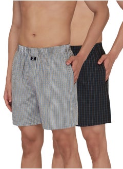 Buy IntelliEaze Super Combed Cotton Boxer Shorts for mens pack of 2 in UAE