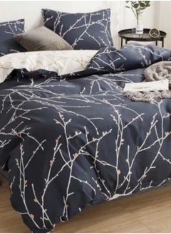 Buy King Size 6 Piece Reversible Duvet Cover Set Blue Twigs Design. in UAE