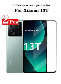 Buy 2 Pieces Full Cover Glass Screen Protector, HD Tempered Glass Film, 9H Tempered Glass Film, Shatterproof Anti-Scratch Film Screen Protector, Suitable for Xiaomi 13T Black/Clear in Saudi Arabia