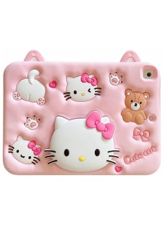 اشتري for IP ad 10.2 Inch 7th / 8th / 9th Gen (2021/2020/2019) Protective case, Cute Cartoon Shockproof IP ad 10.2-inch Tablet Protective case with Telescopic Bracket(cat) في السعودية