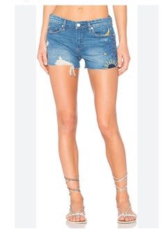 Buy Women summer denim shorts embroidery sun in Egypt