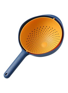 Buy Colander Double-layer Rotatable Kitchen Strainers, Plastic Strainer Bowl with Handle, Fruit and Vegetable Washing Basket in Saudi Arabia