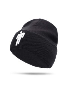 Buy Winter Fashion Embroidered Logo Knitted Hat Unisex in UAE