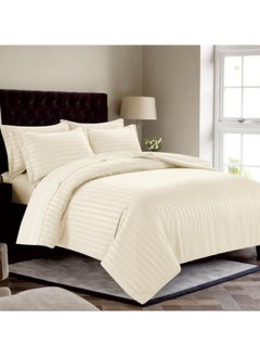 Buy Striped bed set single size consisting of 3 pieces microfiber sugar in Saudi Arabia