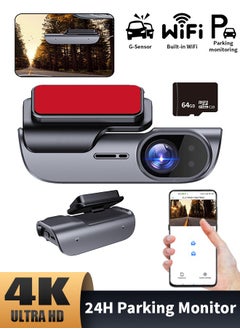 Buy 4K Dash Cam WIFI UHD 3840*2160P Car DVR Camera Video Drive Recorder Dashcam Registrar Black Box 24 Hour Monitoring Night Vision in Saudi Arabia