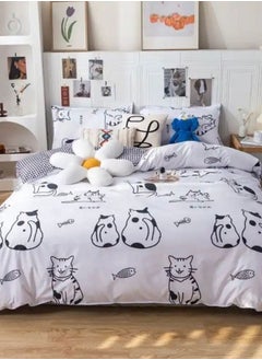 Buy Various Queen/Single Sizes Bedding set Without Filler Cat Design in UAE