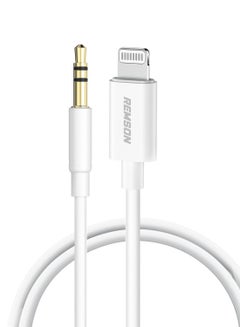 Buy Apple MFi Certified Remson Lightning to 3.5 mm AUX Cable 1.2M Audio Conversion Cable Car Stereo Speaker Headphone Jack Adapter Audio Cable for iPhone 14 13 12 11 XS XR X 8 7 6 iPad White in UAE