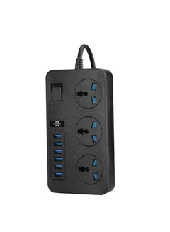 Buy 5 Meter Cable With 3 Power Socket 6 Usb Ports Power Strip in UAE