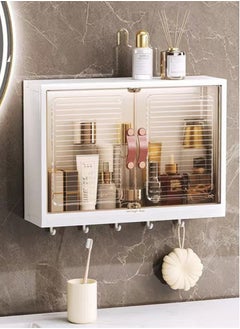 Buy 1-Piece Bathroom Wall Cabinet Bathroom Shelf Storage Cabinet Storage Rack PP White 45x13x32 cm in UAE