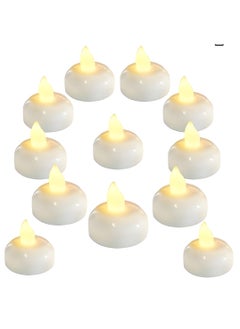 Buy Floating Candles, 12Pcs Waterproof Flameless Floating Tealights, LED Flameless Tealight Candles, LED Lamp Decoration for Bathroom, Restaurant, Table,Wedding, Party, Festival,Celebration (Warm White) in Saudi Arabia