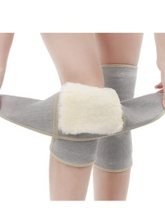 اشتري 1 Pair Winter Thermal Thicken Cashmere Braces Men Women Adjustable Compression Wool Kneepads Leg Warmer Sleeves Knee Support L Size في السعودية
