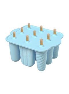 اشتري 9 Hollow Silicone Popsicle Molds, With Lids Reusable Easy-Release Ice Cream,  Maker Homemade Ice, Lollipop Mold for Home Flexible Leak-Free Ice, Cube Tray Juice Yogurt Fruit (Blue) في الامارات