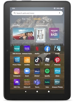 اشتري جهاز لوحي Fire HD 8 بشاشة مقاس 8 بوصة تدعم HD مزود بمساحة تخزين 32 جيكا بايت مع معالج أسرع بنسبة 30% مصمم للترفيه المحمول (اسود اصدار حديث) في الامارات