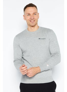 Buy Men Sportswear Fit Long Sleeves Outdoor Sweatshirt, Grey in UAE