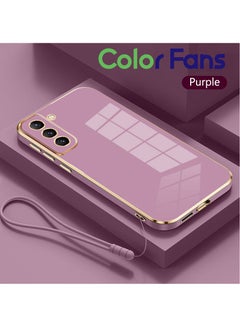 اشتري Mobile Phone Case for Samsung S21 FE 5G 6.4 inch Electroplated Protective Case Gold-Purple في السعودية