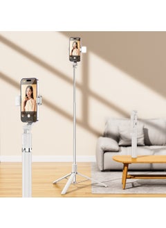 Buy Bluetooth Selfie Stick Tripod for Live Stream R1SL-1.7m single fill light selfie stick White in Saudi Arabia