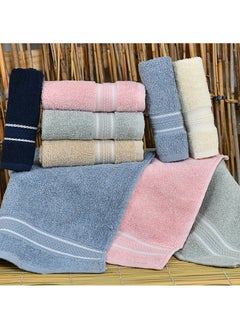 Buy Face Towels /Washcloths Terry Cotton Pack of 6Pcs - 33x33cm -550Gsm | Soft and Absorbent | Premium Quality Perfect for Daily Use | Ideal for Hotel Resort & Spa100% Cotton Made in Egypt in UAE