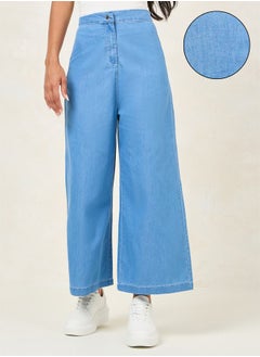 اشتري Lightweight Wide Leg Jeans with Button-Zip Closure في السعودية