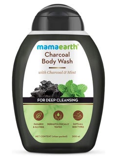 Buy Mamaearth Charcoal Body Wash With Charcoal & Mint for Deep Cleansing Shower Gel For Men 300 ml in UAE