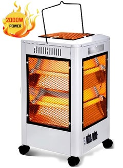 Buy Electric heater 5-way heating 360 degrees 2000 watts - white in Saudi Arabia