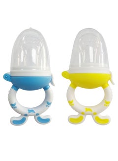 Buy 2 Piece Baby Soft Chew Silicone Fresh Fruit and Vegetable Pacifier and Baby Fruit Sucker in UAE