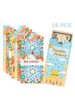 Buy 16 Pieces Eid Mubarak Money Envelopes Set Multi-Color Lucky Cash Envelopes in UAE